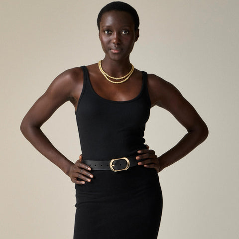 New fine rib scoopneck tank top