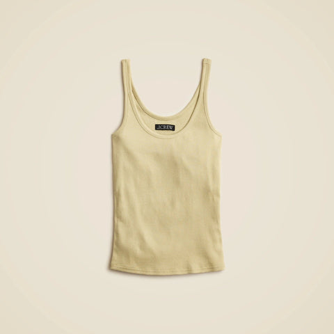 New fine rib scoopneck tank top