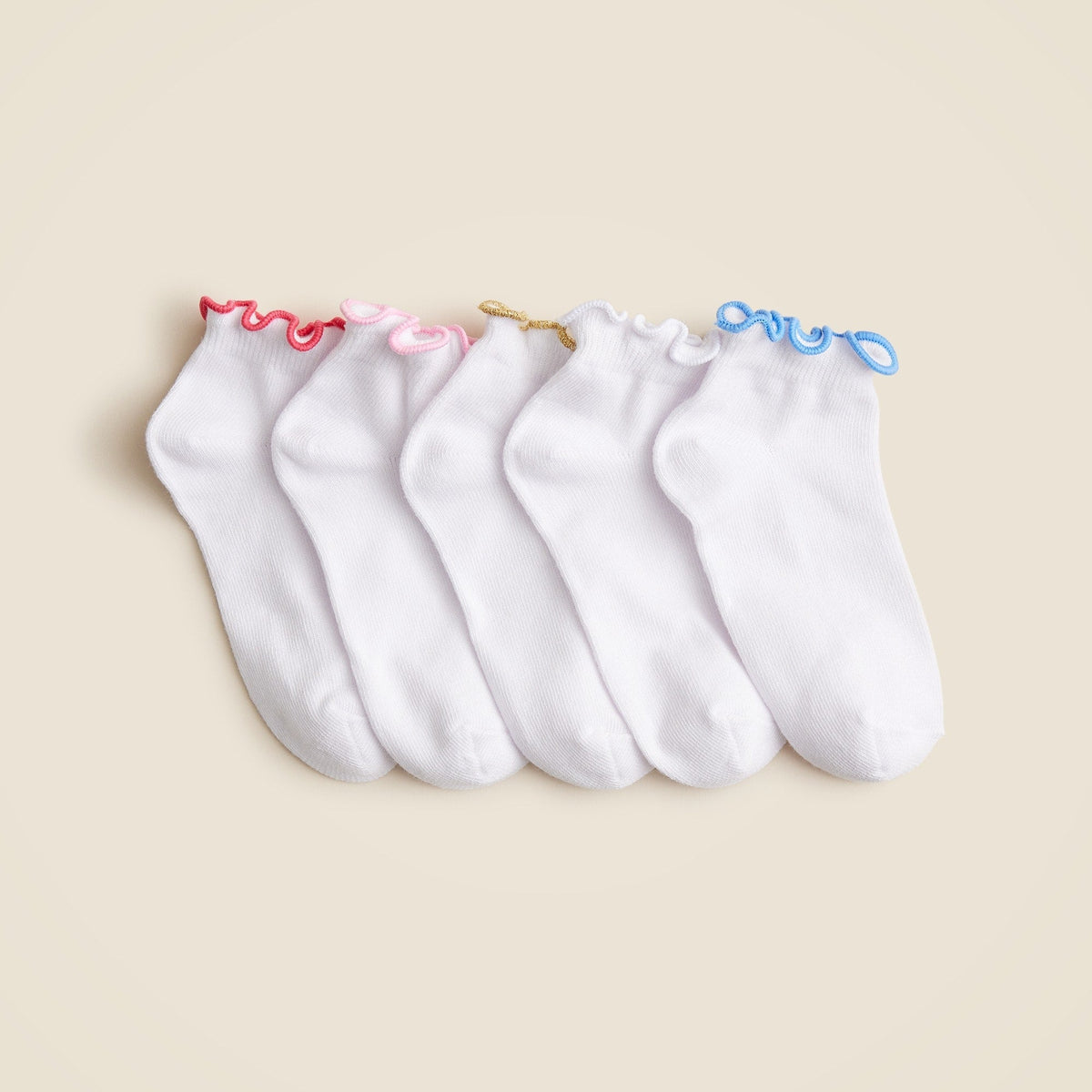 Girls' ruffle ankle socks five-pack