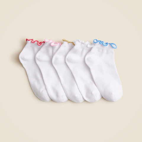 Girls' ruffle ankle socks five-pack