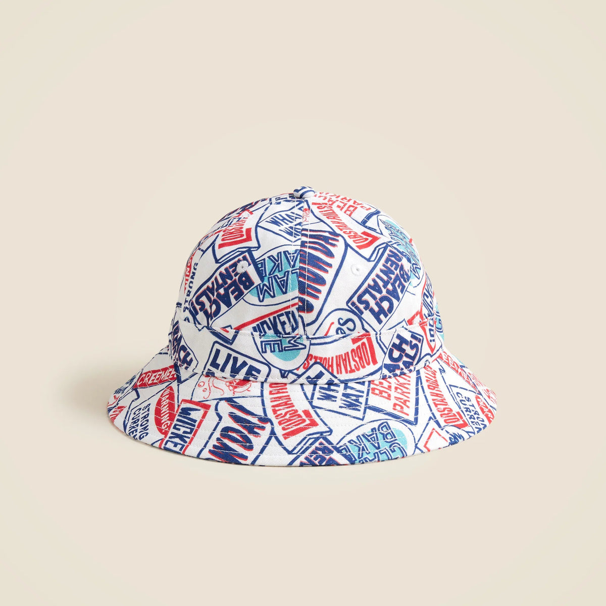 Canvas bell hat in "chowda" print