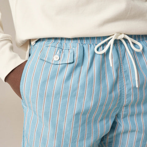 6" cotton-nylon blend dobby swim trunk in stripe