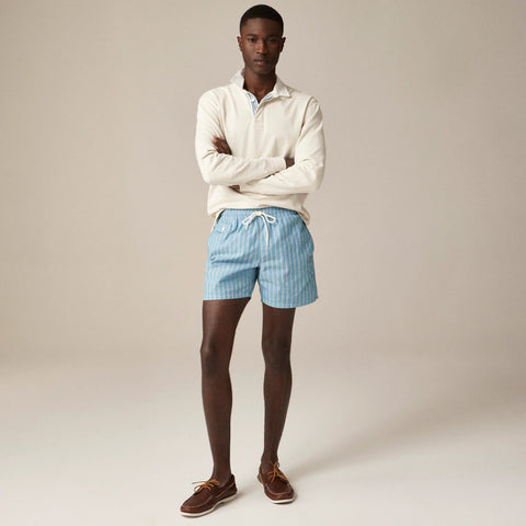 6" cotton-nylon blend dobby swim trunk in stripe