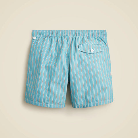 6" cotton-nylon blend dobby swim trunk in stripe
