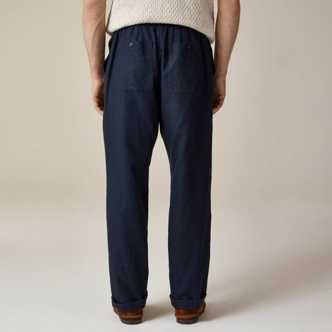 Pier pant in cotton-linen blend canvas