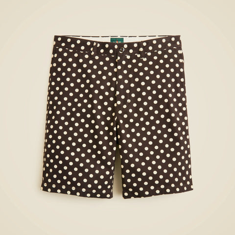 9" Relaxed chino short in polka dot