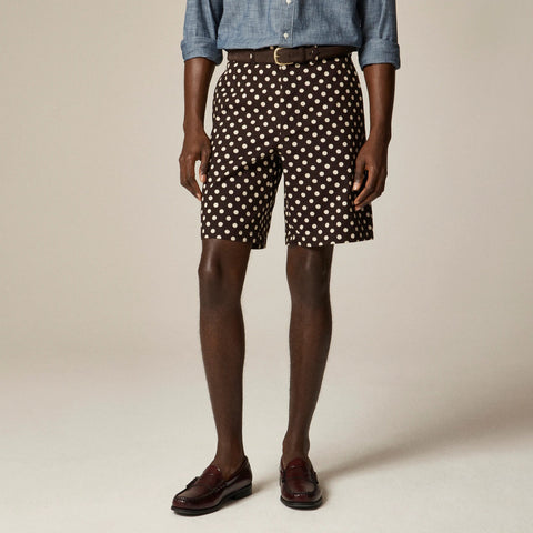 9" Relaxed chino short in polka dot