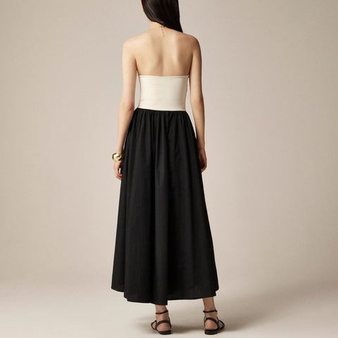 Strapless colorblock mixy dress