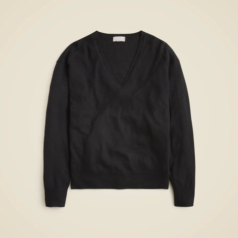 Oversized featherweight cashmere V-neck sweater