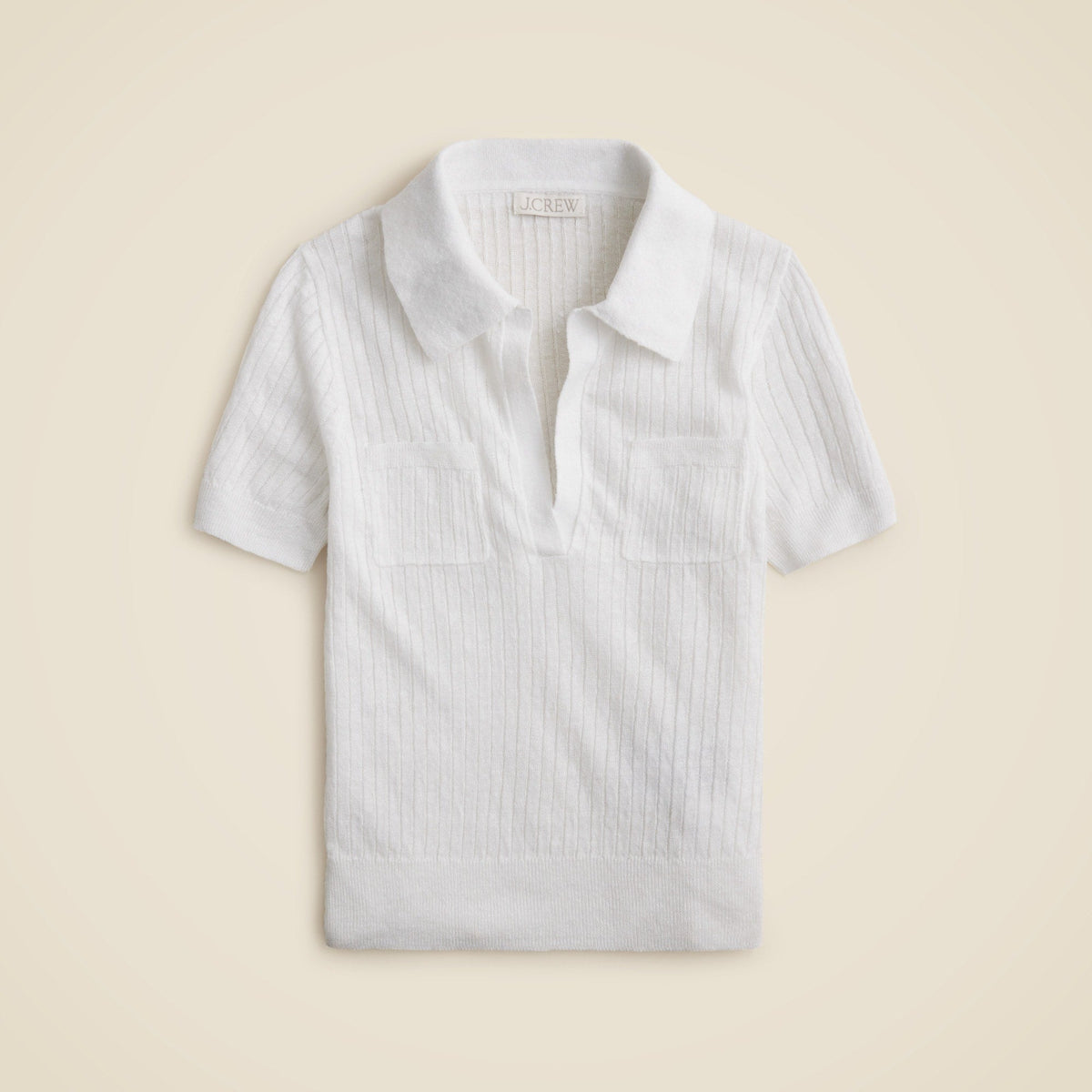 Short-sleeve polo shirt in linen