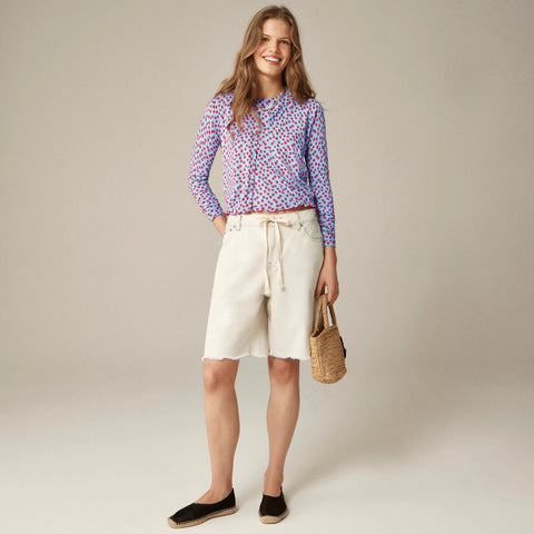 Premium ultra-fine cotton sweater shell in summer fields print