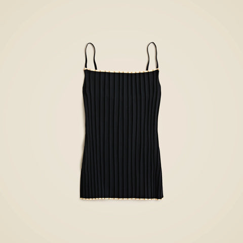 Squareneck pleated tank top