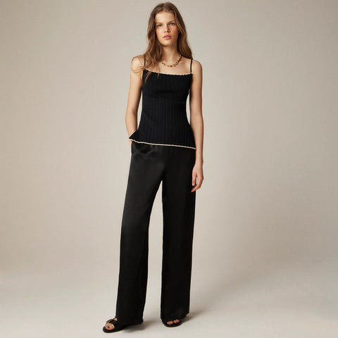 Squareneck pleated tank top