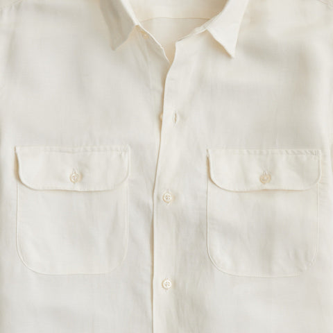 Short-sleeve viscose-linen blend shirt
