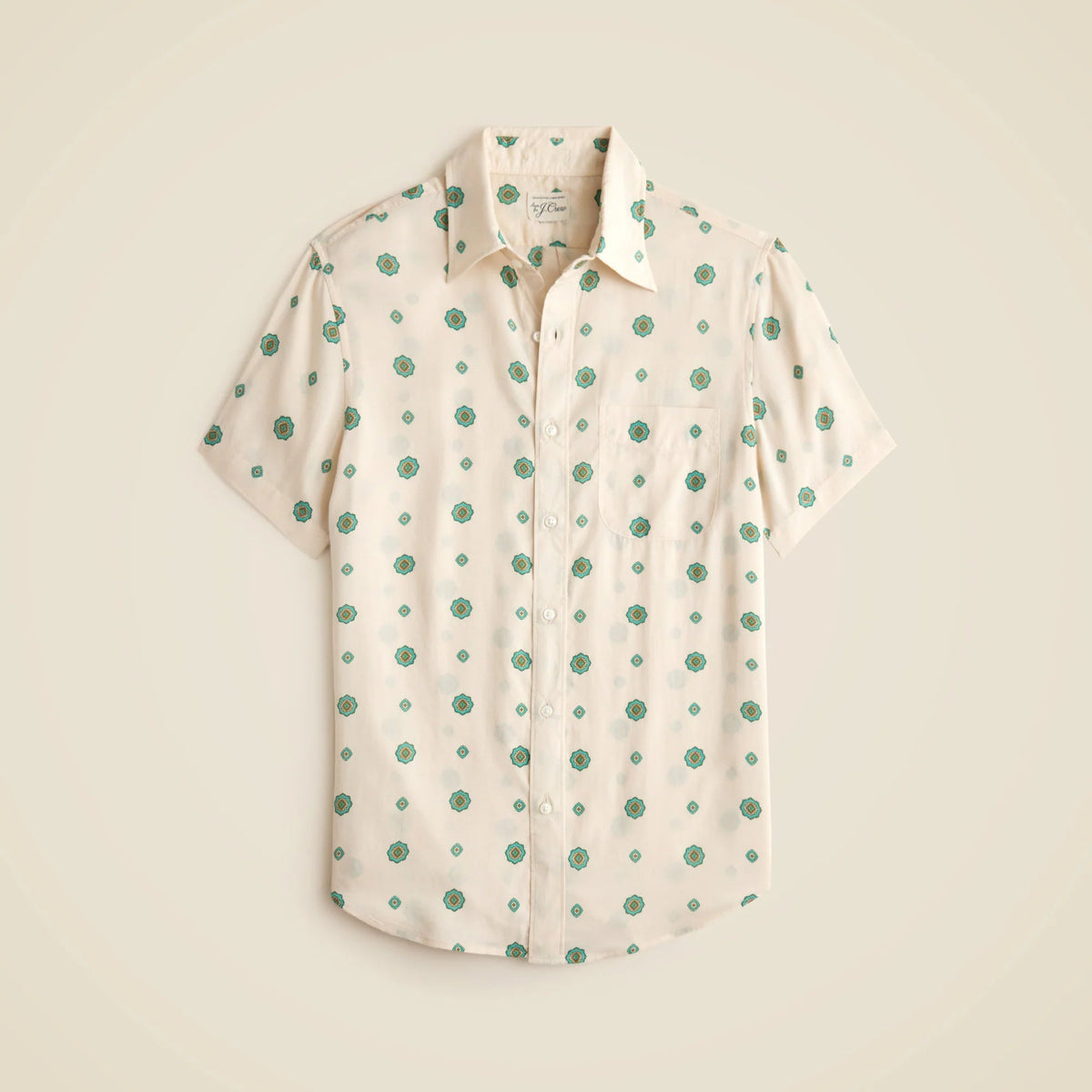 Short-sleeve TENCEL™ lyocell shirt with point collar