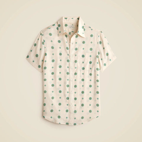 Short-sleeve TENCEL™ lyocell shirt with point collar