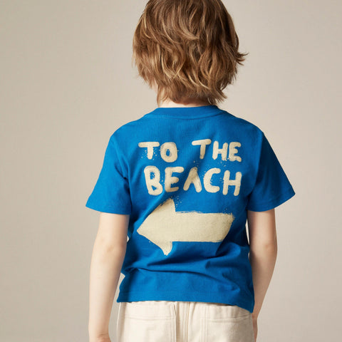 Kids' short-sleeve "to the beach" graphic T-shirt