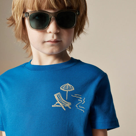 Kids' short-sleeve "to the beach" graphic T-shirt