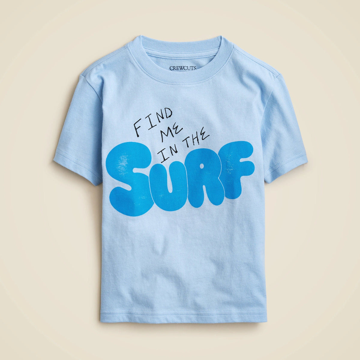 Kids' short-sleeve "Find me in the surf" graphic T-shirt