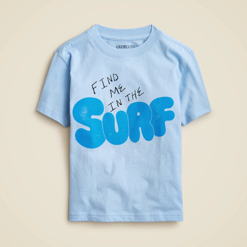 Kids' short-sleeve "Find me in the surf" graphic T-shirt