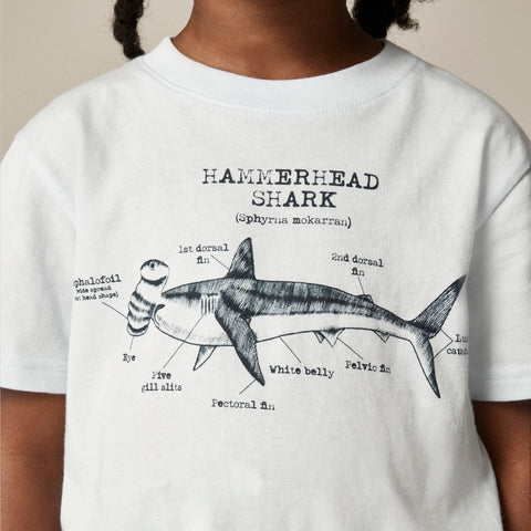 Kids' short-sleeve hammerhead shark graphic T-shirt