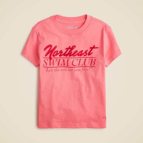 Kids' short-sleeve Northeast Swim Club graphic T-shirt with embroidery
