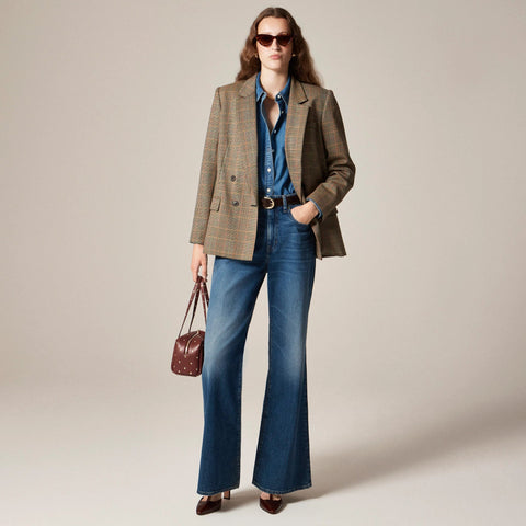 Étienne cropped button-up shirt in chambray