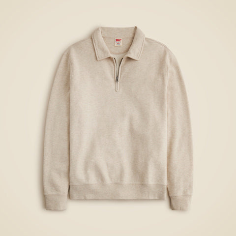 Lightweight french terry half-zip sweatshirt