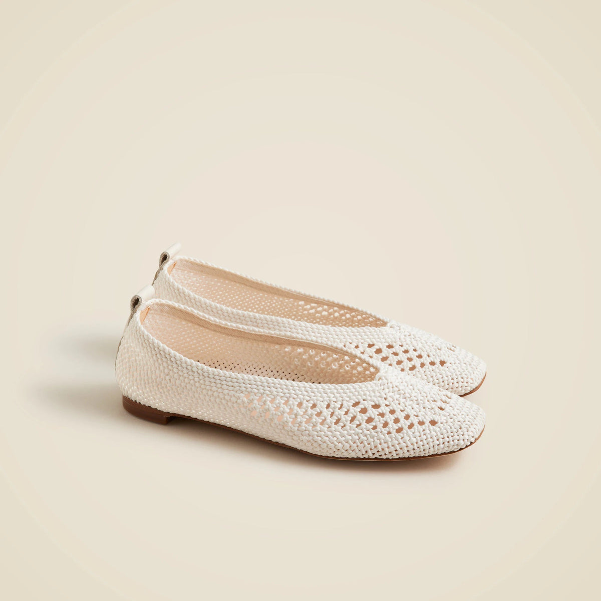 Square-toe crochet ballet flats
