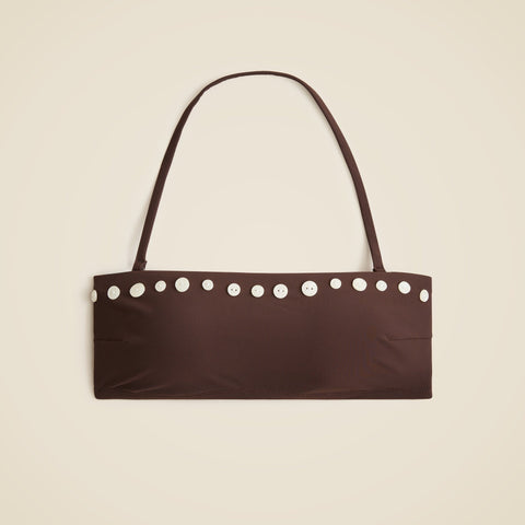 Button-trim bandeau bikini top