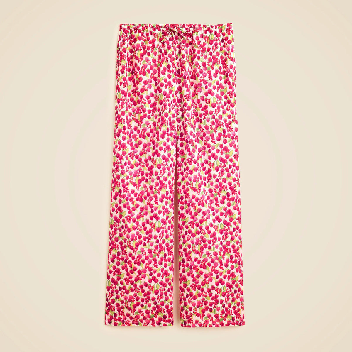Cotton voile beach pant in raspberry print