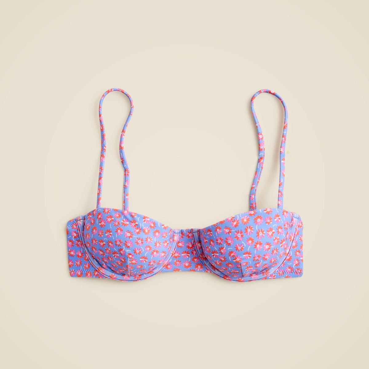 Balconette underwire bikini top in summer fields print