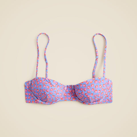 Balconette underwire bikini top in summer fields print