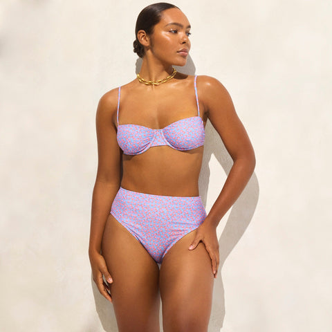 Hallie bikini bottom in summer fields print
