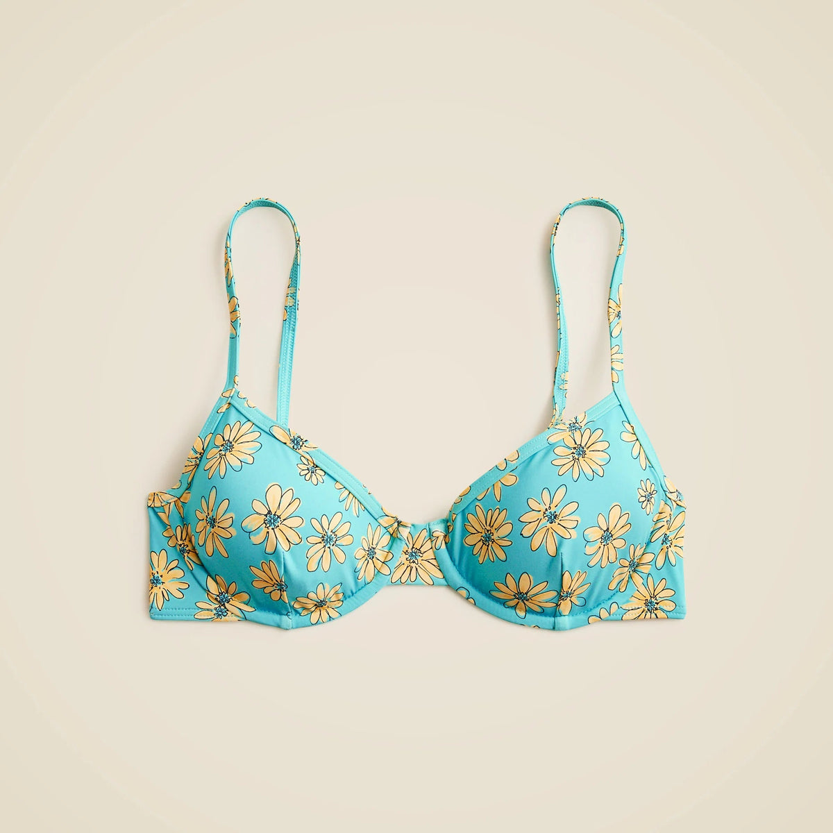 1993 underwire bikini top in retro daisy print