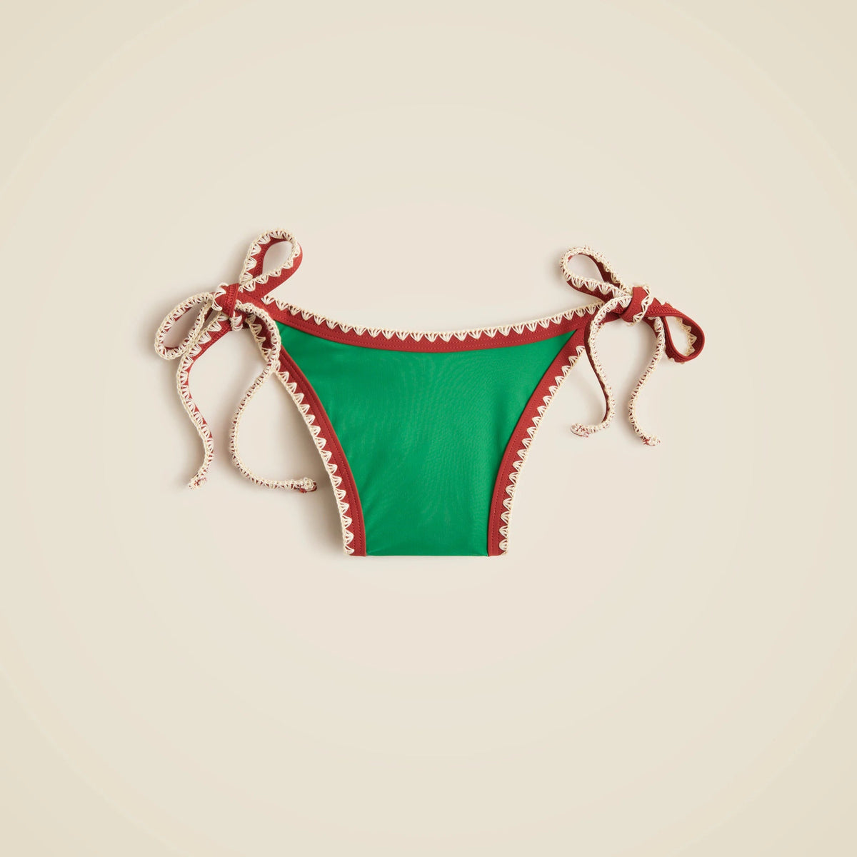 Crochet-trim string bikini bottom