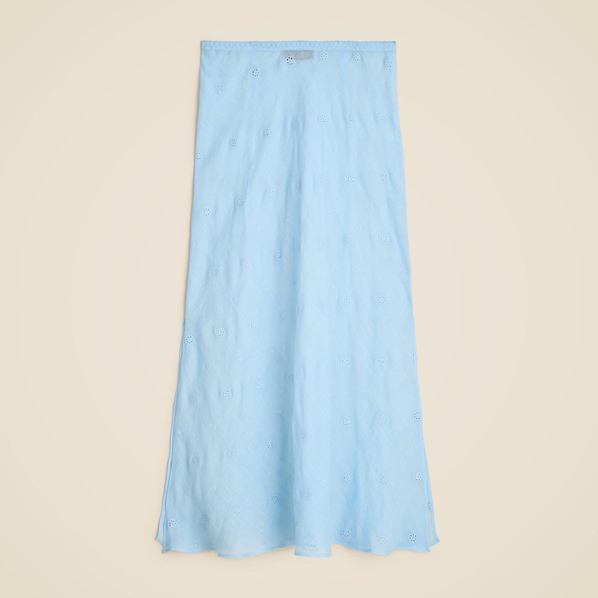 Eyelet slip skirt in ramie