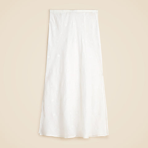 Eyelet slip skirt in ramie