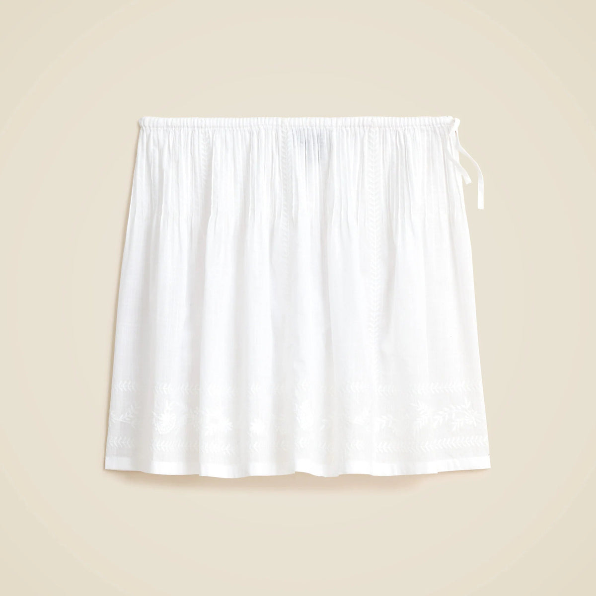 Embroidered side-tie mini skirt