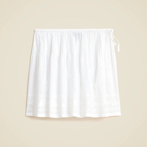 Embroidered side-tie mini skirt