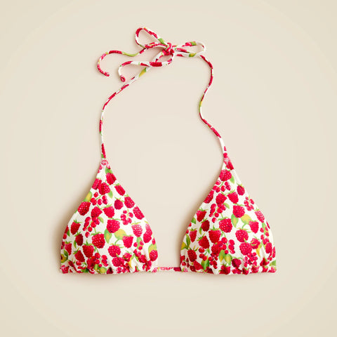 Perfect string bikini top in raspberry print