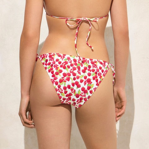 String hipster bikini bottom in raspberry print