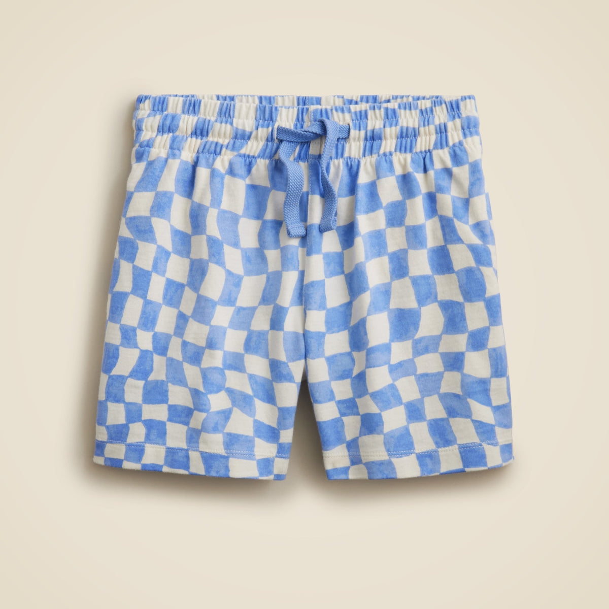 Kids' lightweight cotton pull-on short in checkerboard