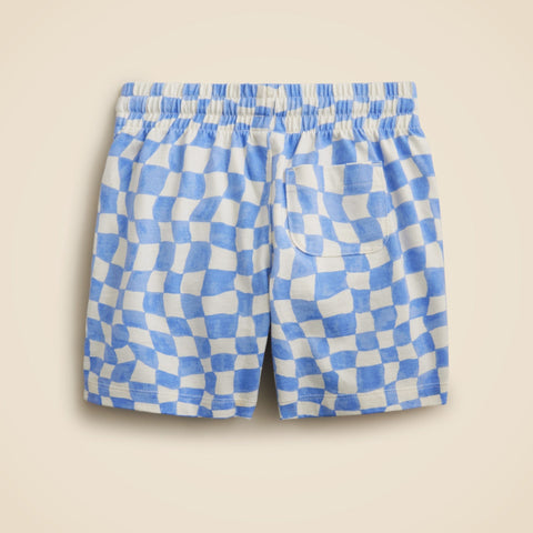 Kids' lightweight cotton pull-on short in checkerboard