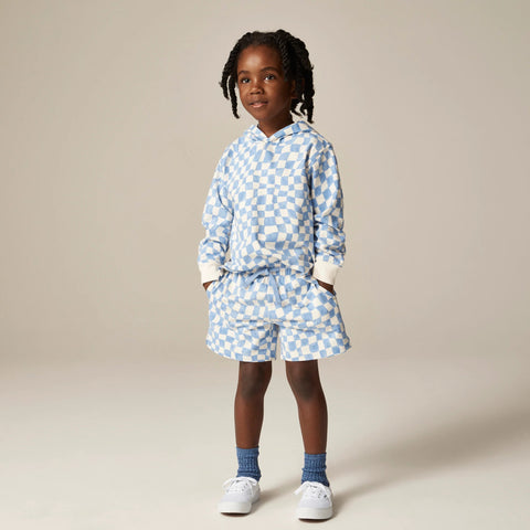 Kids' lightweight cotton pull-on short in checkerboard