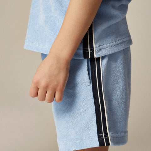 Kids' side-stripe pull-on short in towel terry