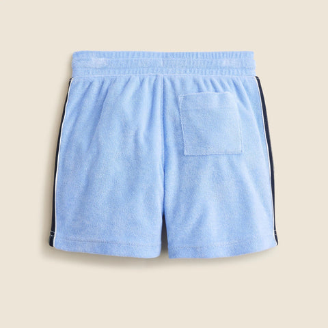 Kids' side-stripe pull-on short in towel terry