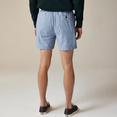 5.5" Pier short in striped cotton blend