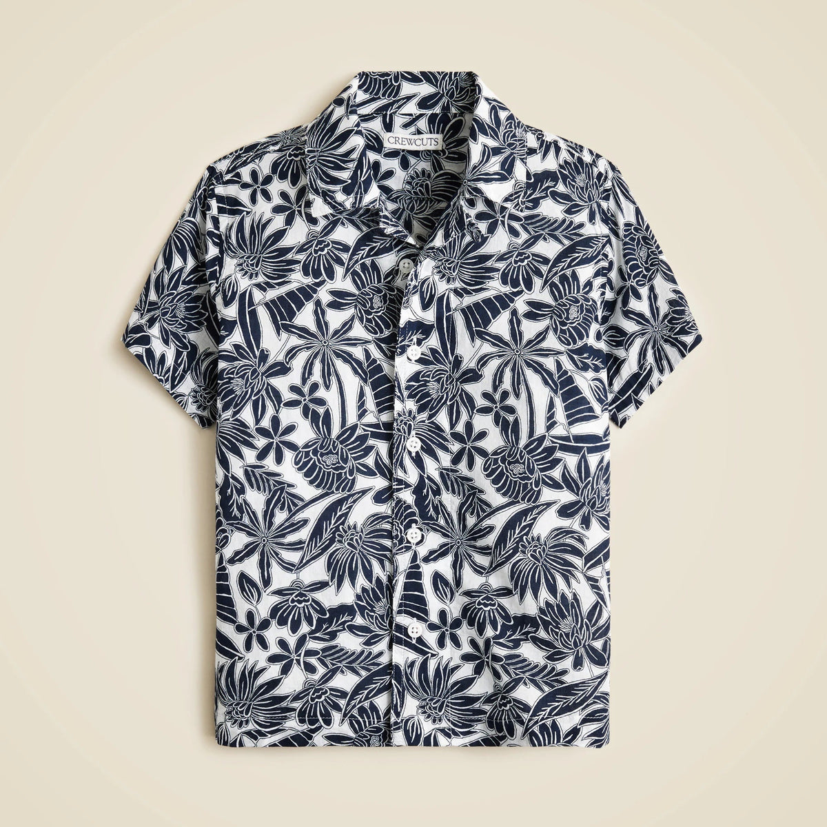 Kids' short-sleeve camp shirt in prints