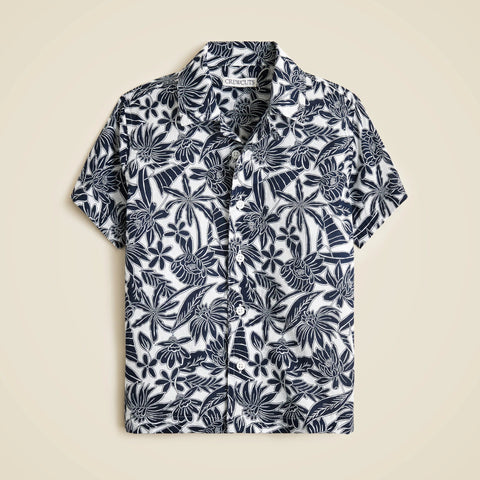 Kids' short-sleeve camp shirt in prints